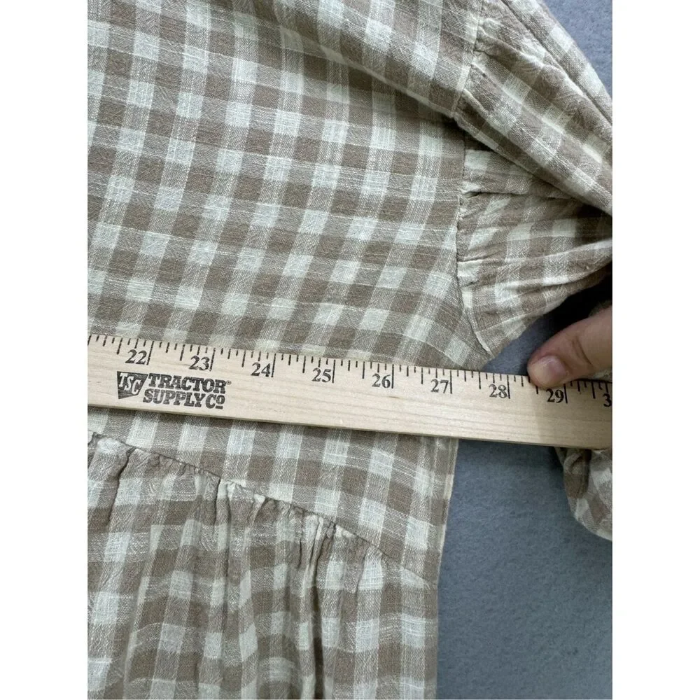 Able Beige Plaid Mini Dress - Picture 12 of 13